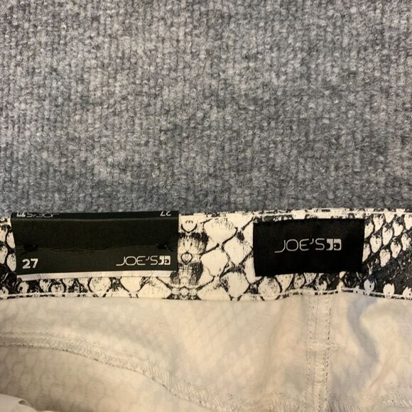 Joe's Jeans High Rise Scaled Python Snake Pants Womens 27 White Black Cigarette - Picture 8 of 16